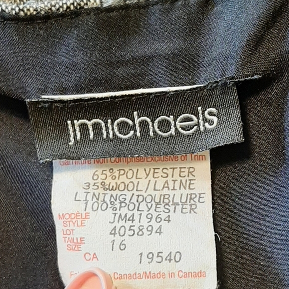 J Michaels Gray A-Line Skirt Fluted Hem Stitched Floral Pattern Size 16 - Picture 6 of 6